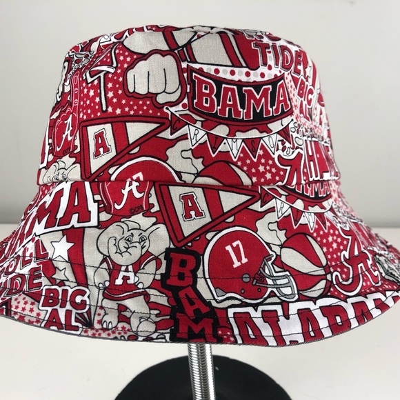 Pop Art Graffiti Bucket Hat of Alabama Roll Tide Fabric NWT Handmade Reversible - Picture 1 of 8